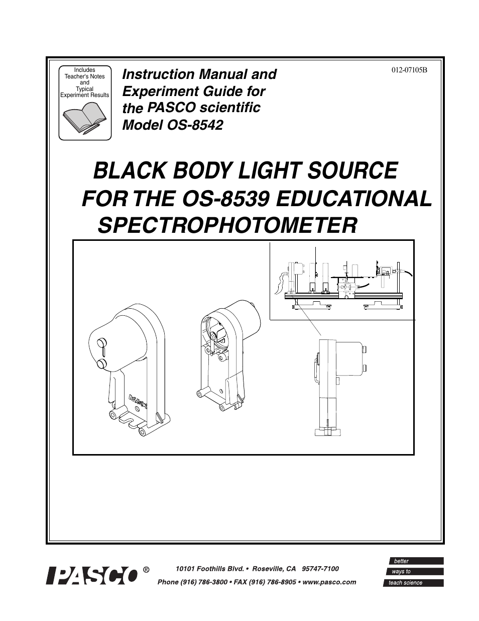 PASCO OS-8542 BLACK BODY LIGHT SOURCE User Manual | 23 pages