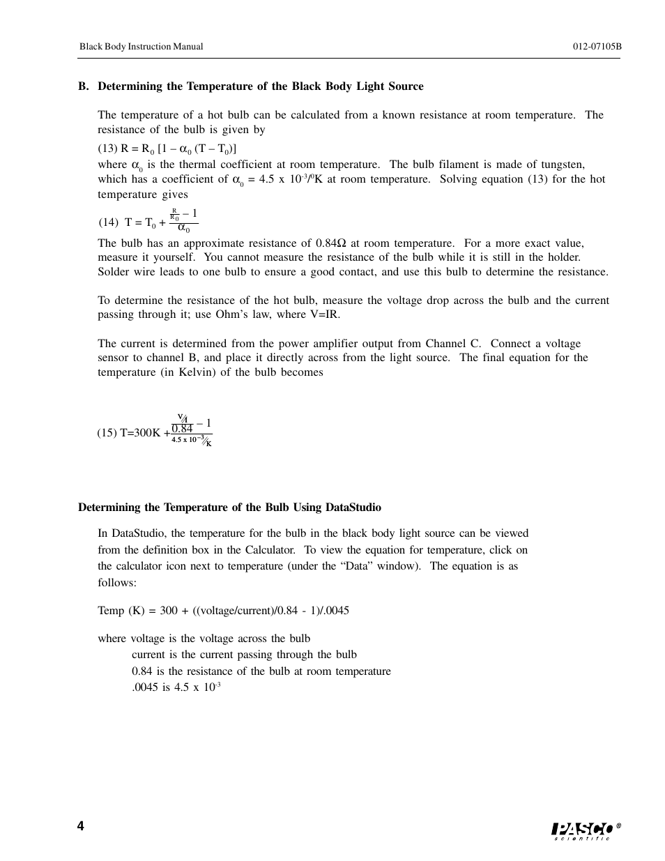 PASCO OS-8542 BLACK BODY LIGHT SOURCE User Manual | Page 8 / 23