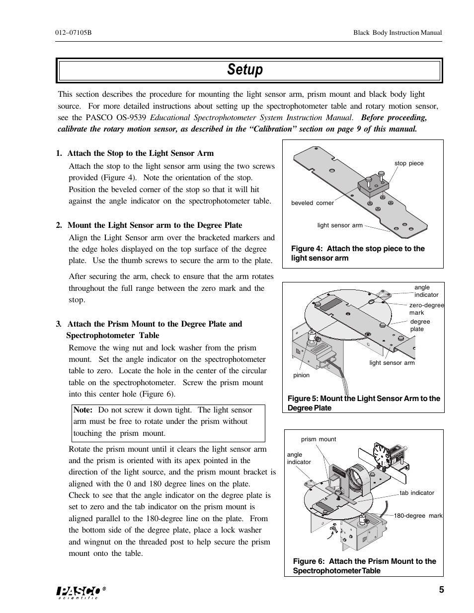 Setup | PASCO OS-8542 BLACK BODY LIGHT SOURCE User Manual | Page 9 / 23