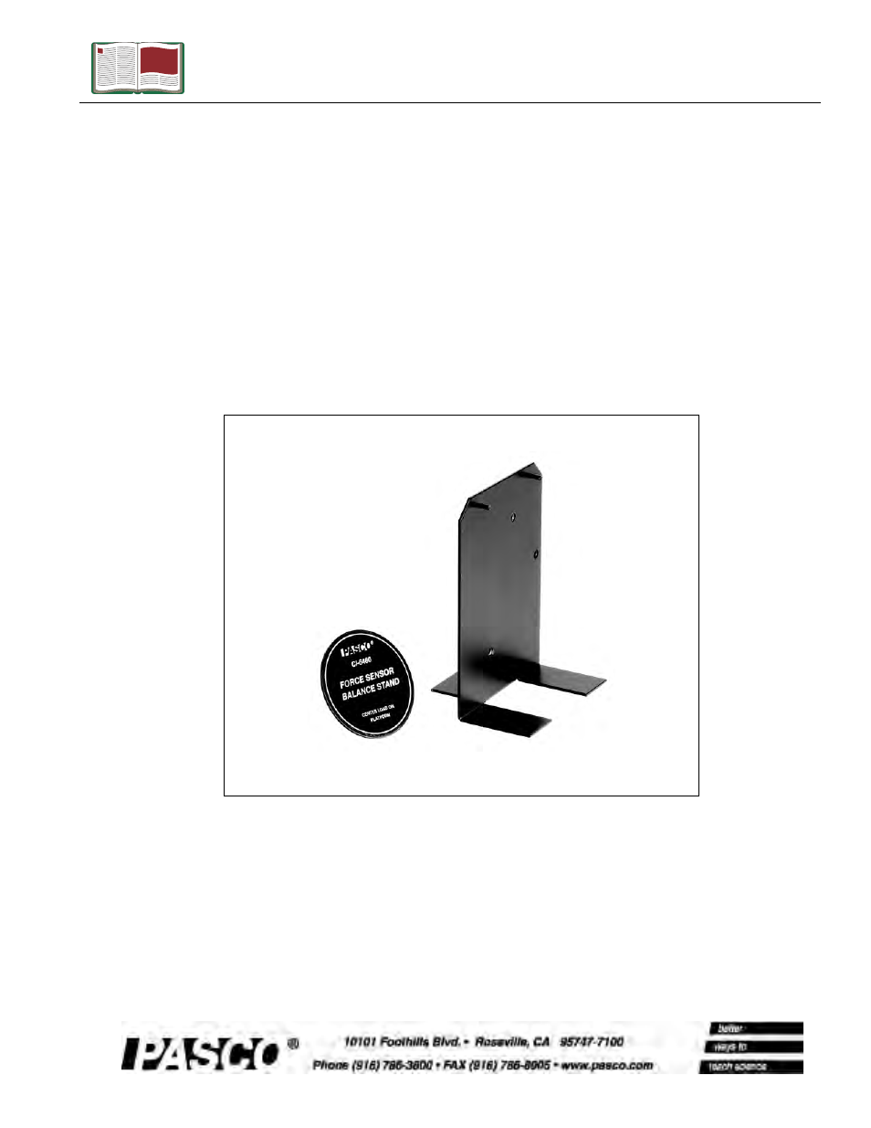 PASCO CI-6460 Force Sensor Balance Stand User Manual | 14 pages