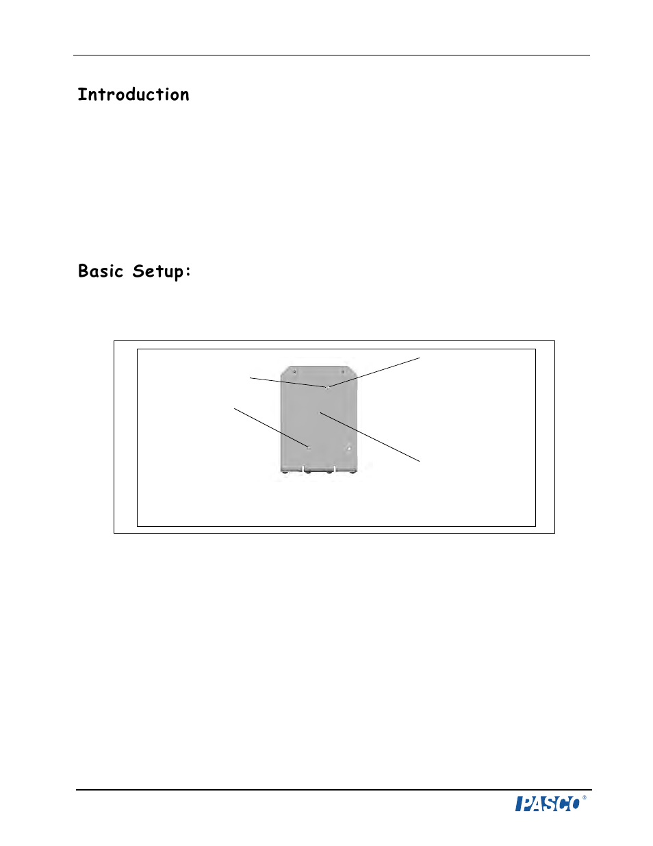 Introduction, Basic setup | PASCO CI-6460 Force Sensor Balance Stand User Manual | Page 5 / 14
