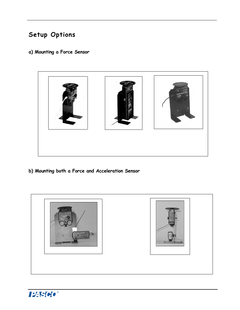 Setup options | PASCO CI-6460 Force Sensor Balance Stand User Manual | Page 6 / 14