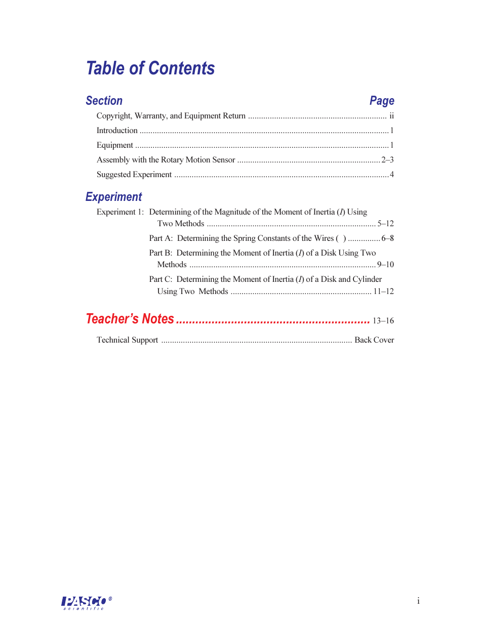 PASCO ME-6694 TORSION PENDULUM User Manual | Page 3 / 22