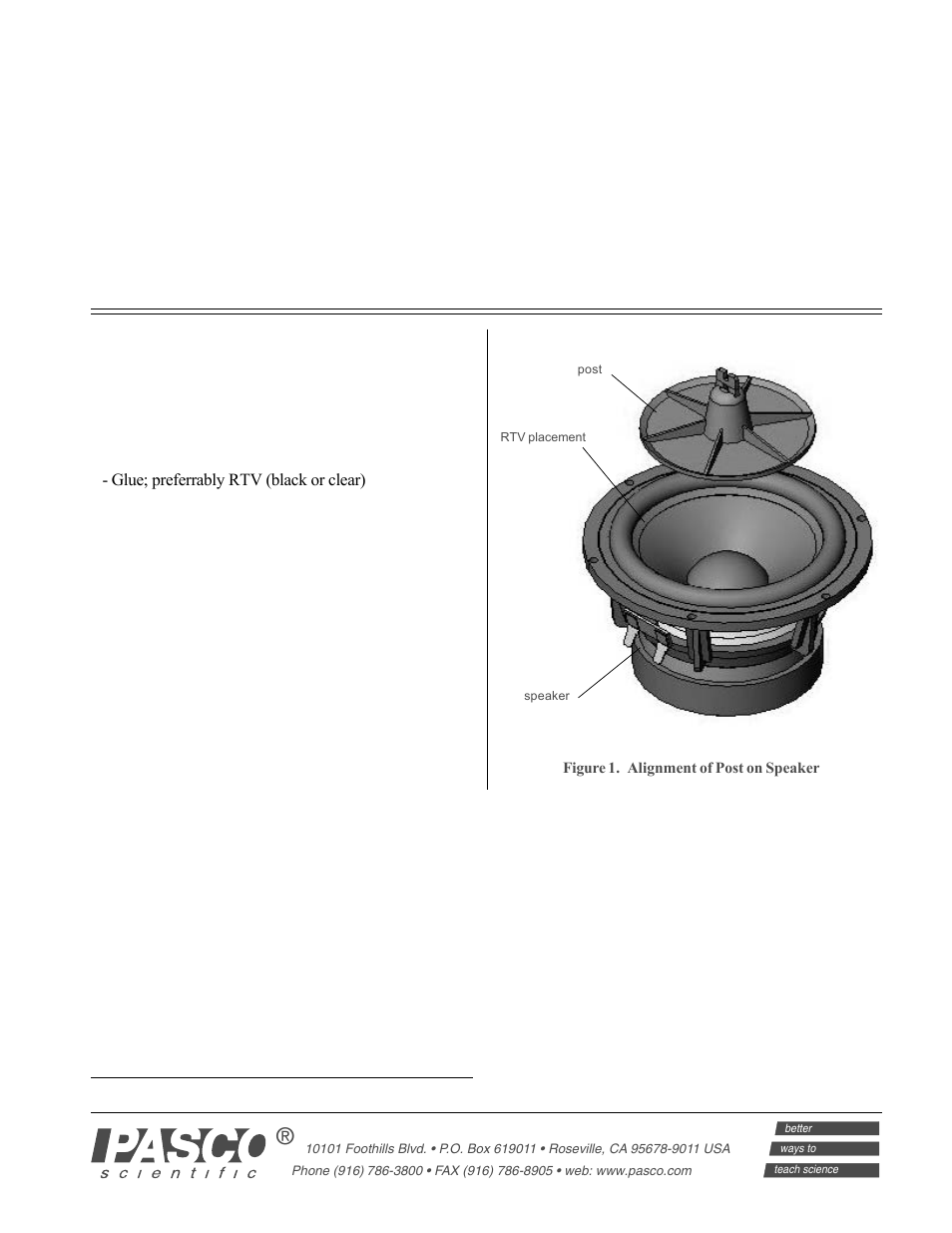 PASCO WA-9870 Wave Driver Post (2) User Manual | 1 page
