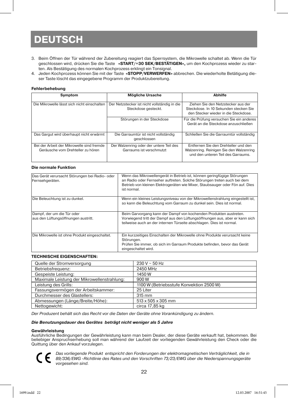 Deutsch | Vitek VT-1699 User Manual | Page 22 / 120