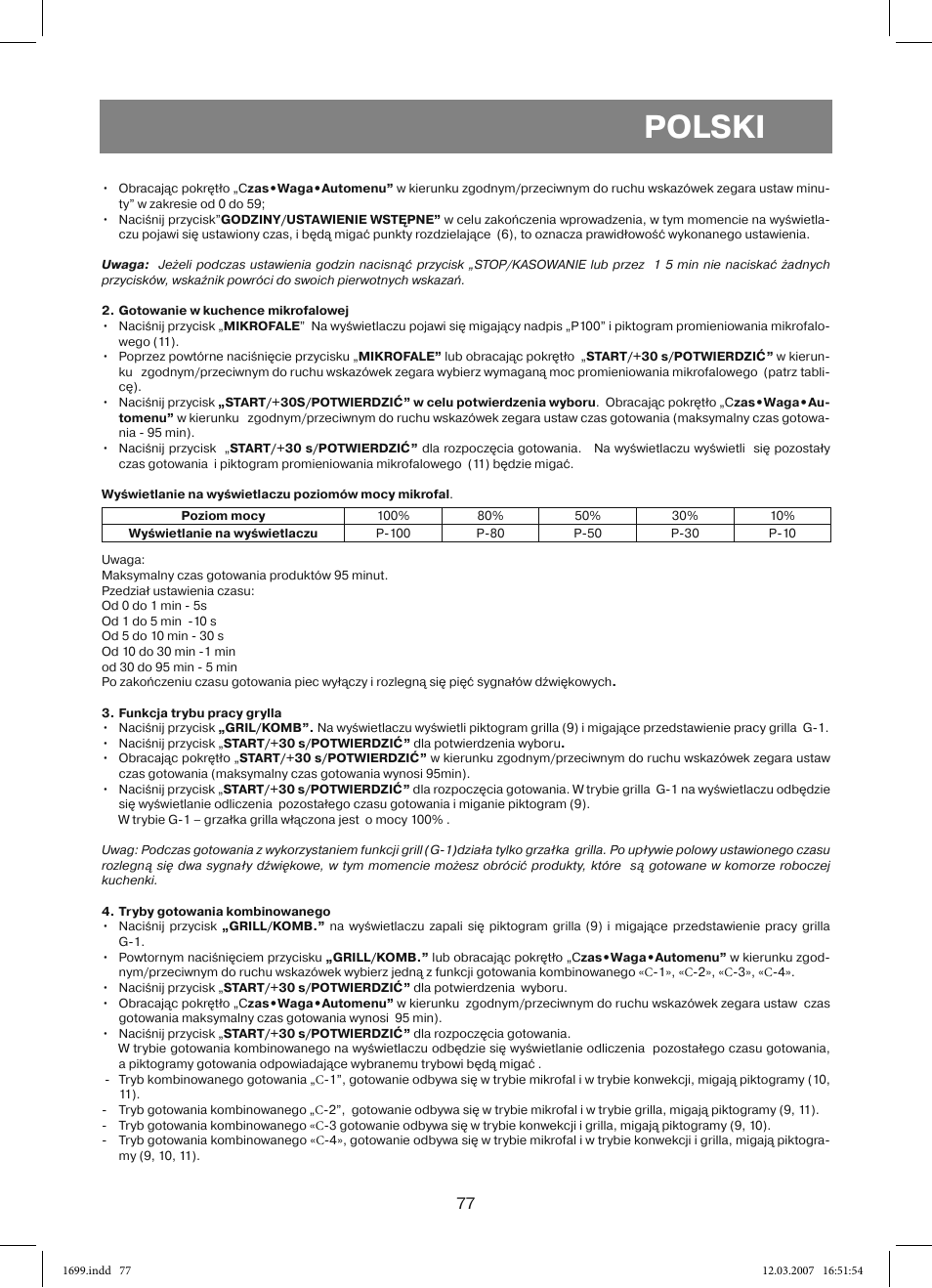 Polski | Vitek VT-1699 User Manual | Page 77 / 120