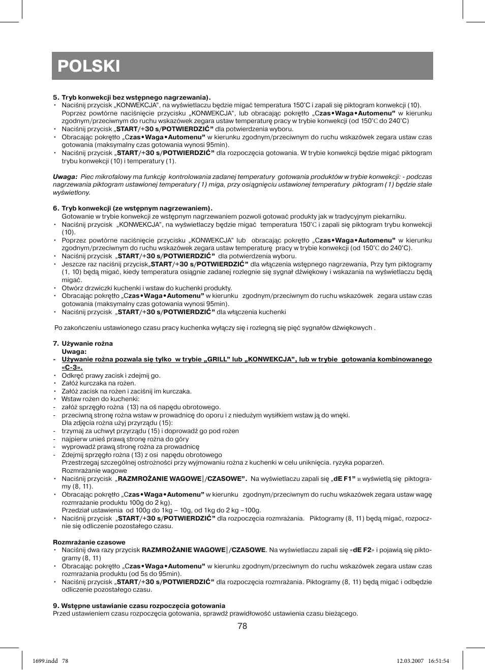 Polski | Vitek VT-1699 User Manual | Page 78 / 120