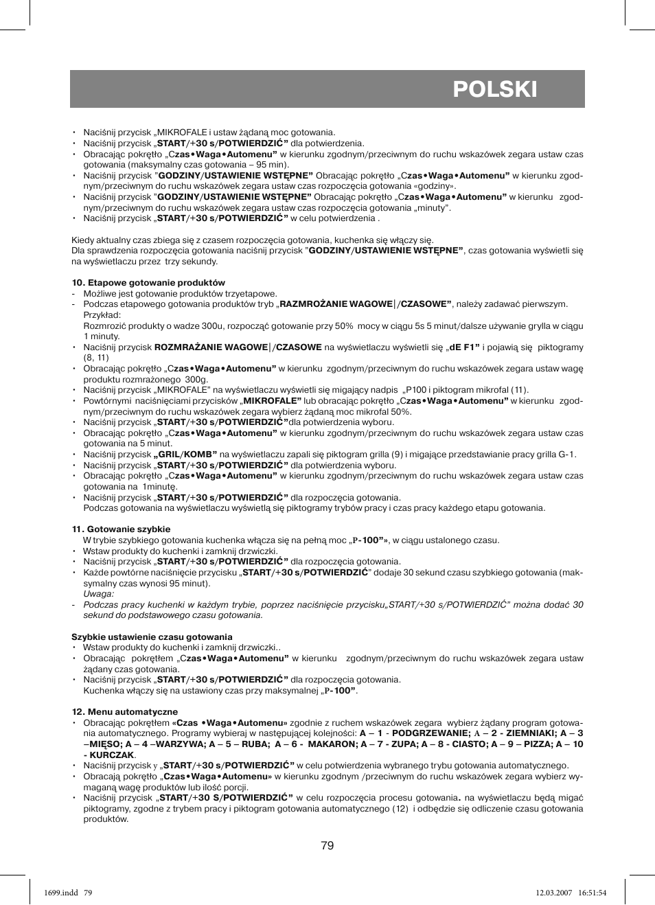 Polski | Vitek VT-1699 User Manual | Page 79 / 120
