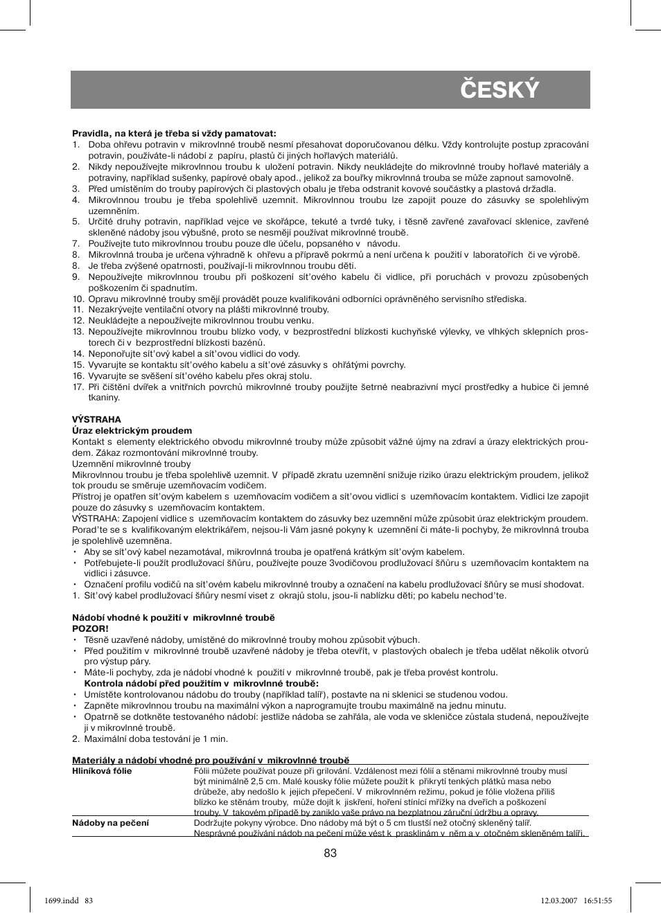 Český | Vitek VT-1699 User Manual | Page 83 / 120