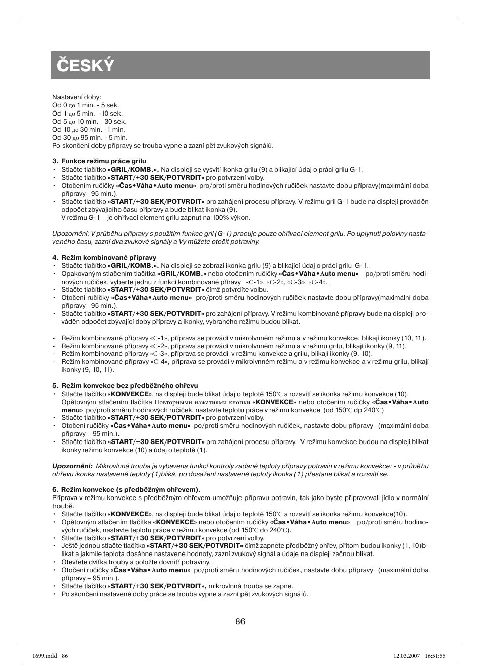 Český | Vitek VT-1699 User Manual | Page 86 / 120