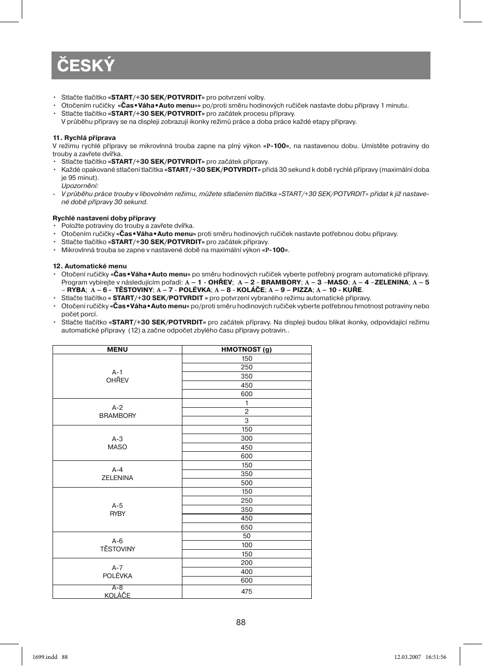 Český | Vitek VT-1699 User Manual | Page 88 / 120