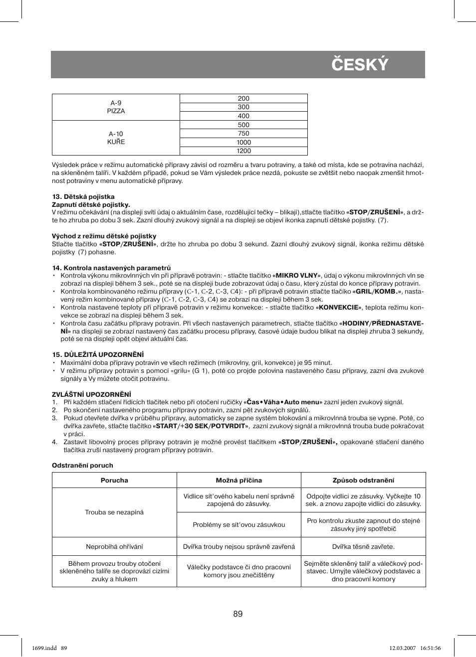Český | Vitek VT-1699 User Manual | Page 89 / 120