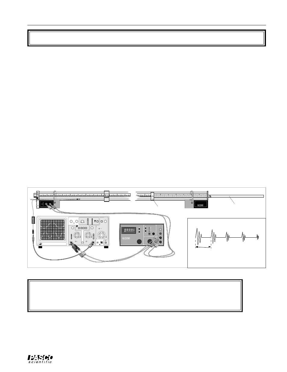 Experiment 4: the speed of sound in a tube, Introduction, Procedure | Equipment needed, Figure 4.2 equipment setup, Figure 4.1 equipment setup, On off on off, Manual auto, Time from initial pulse until echo, Plunger | PASCO WA-9612 RESONANCE TUBE User Manual | Page 19 / 28