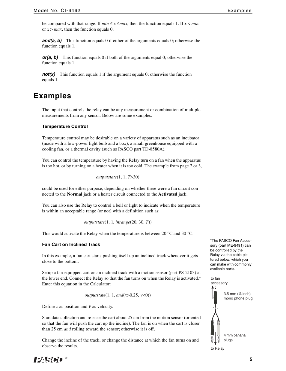 Examples | PASCO CI-6462 Relay User Manual | Page 5 / 6