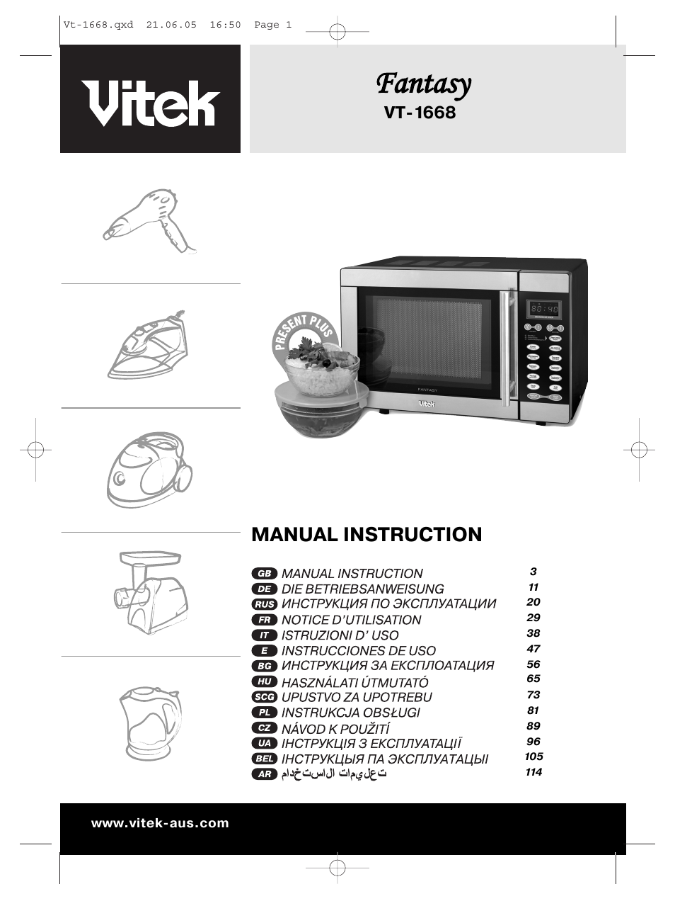 Vitek VT-1668 User Manual | 122 pages