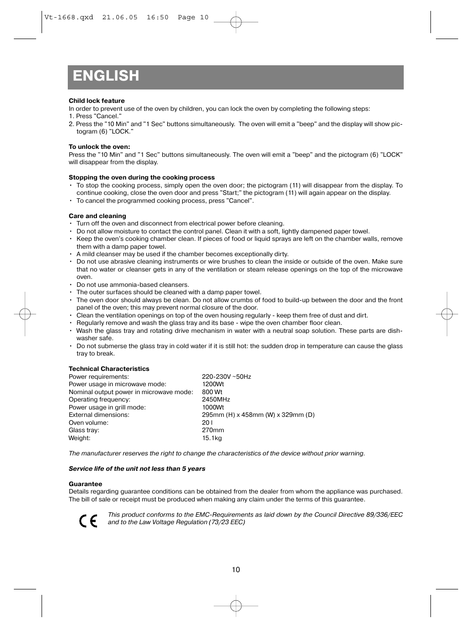 English | Vitek VT-1668 User Manual | Page 10 / 122