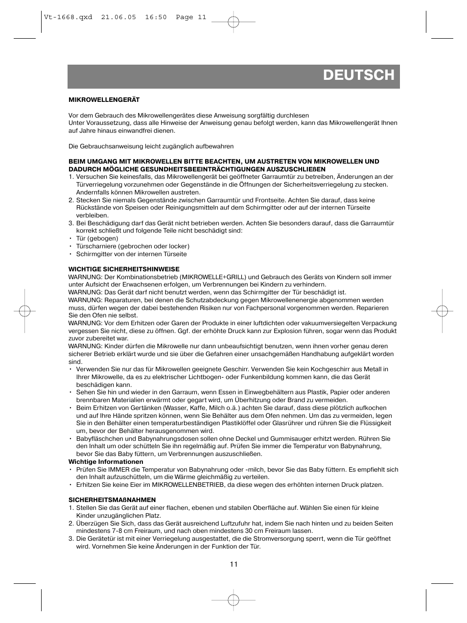Deutsch | Vitek VT-1668 User Manual | Page 11 / 122
