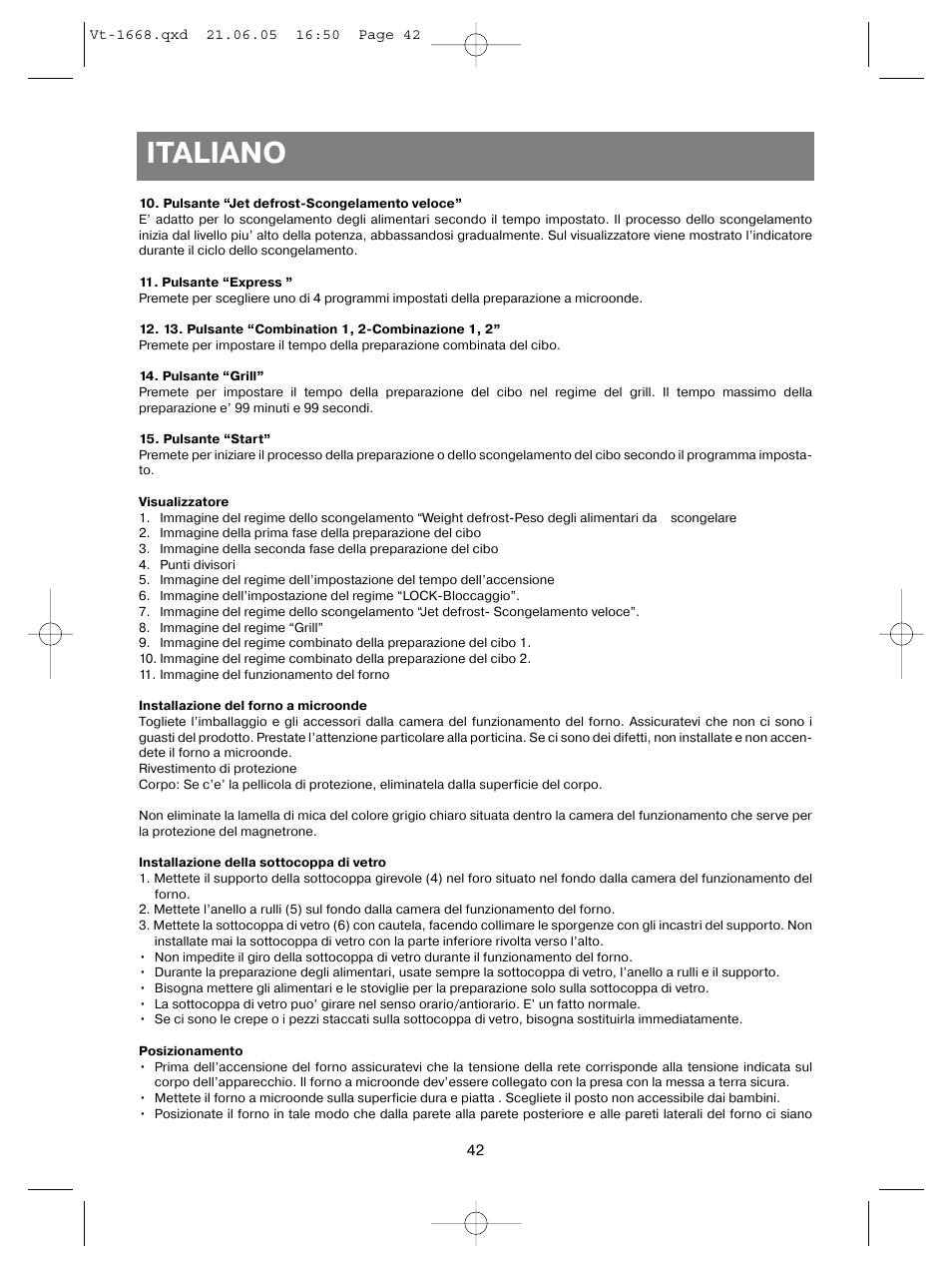 Italiano | Vitek VT-1668 User Manual | Page 42 / 122