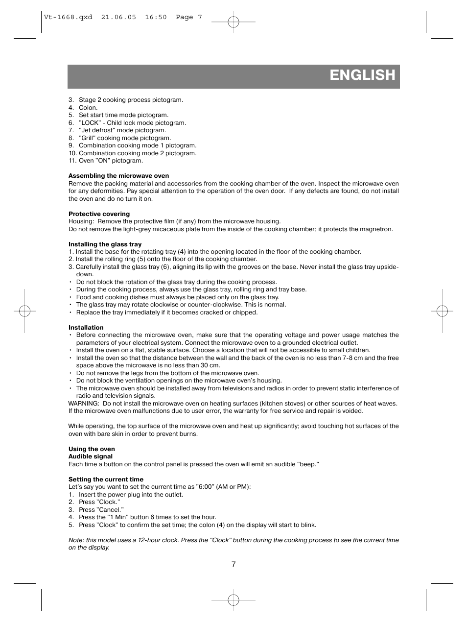 English | Vitek VT-1668 User Manual | Page 7 / 122