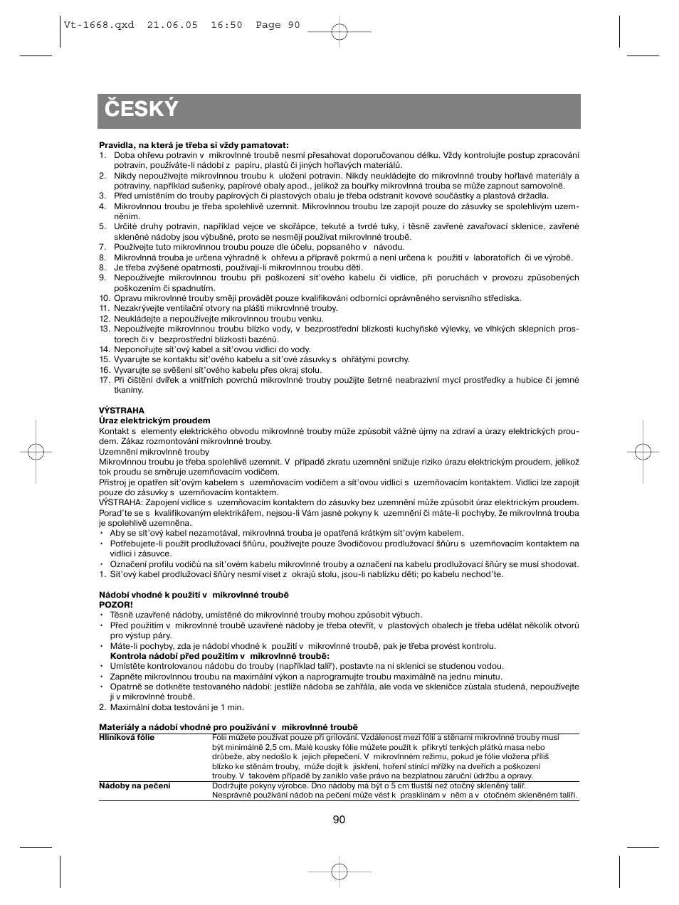 Český | Vitek VT-1668 User Manual | Page 90 / 122