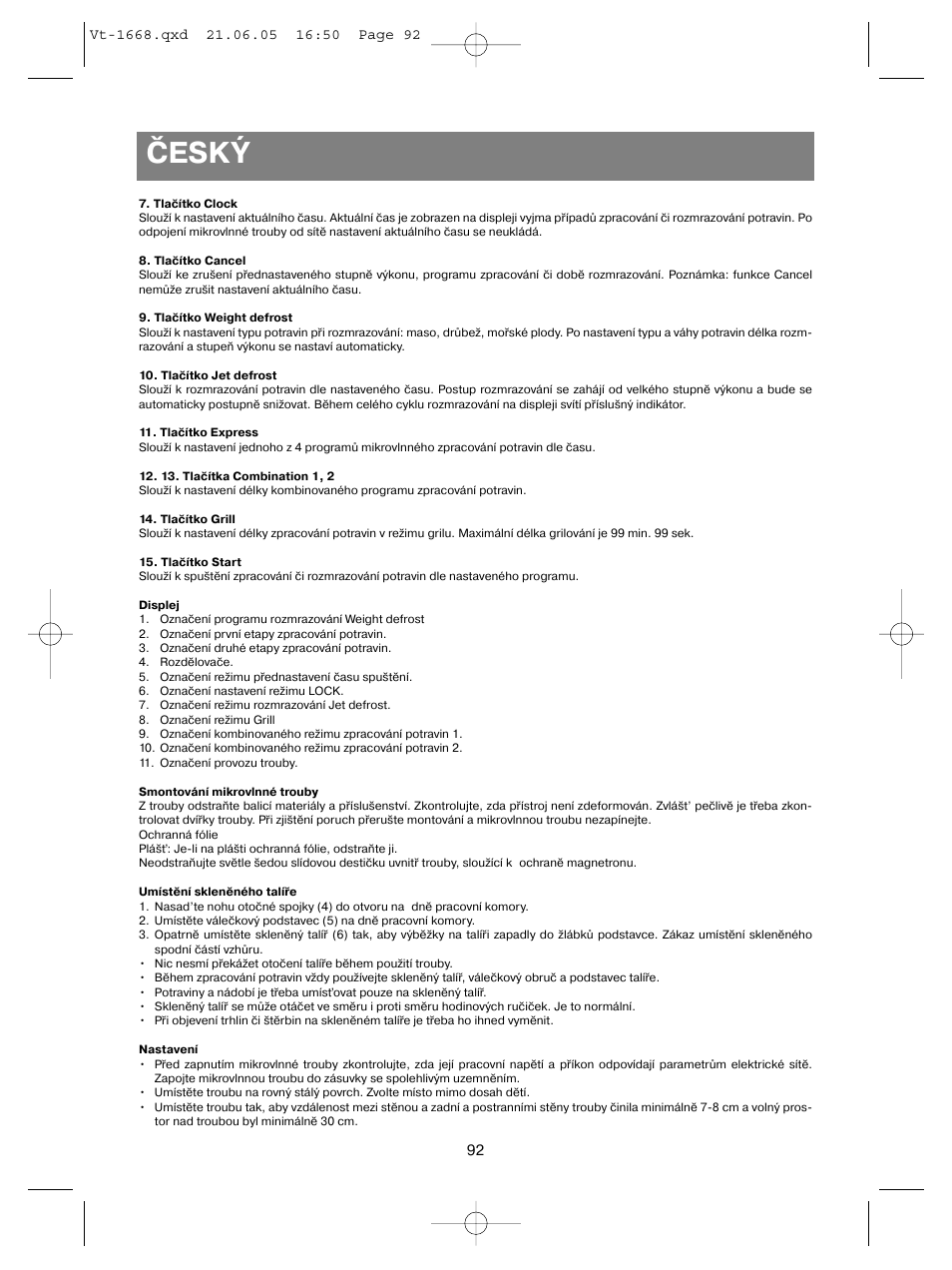 Český | Vitek VT-1668 User Manual | Page 92 / 122
