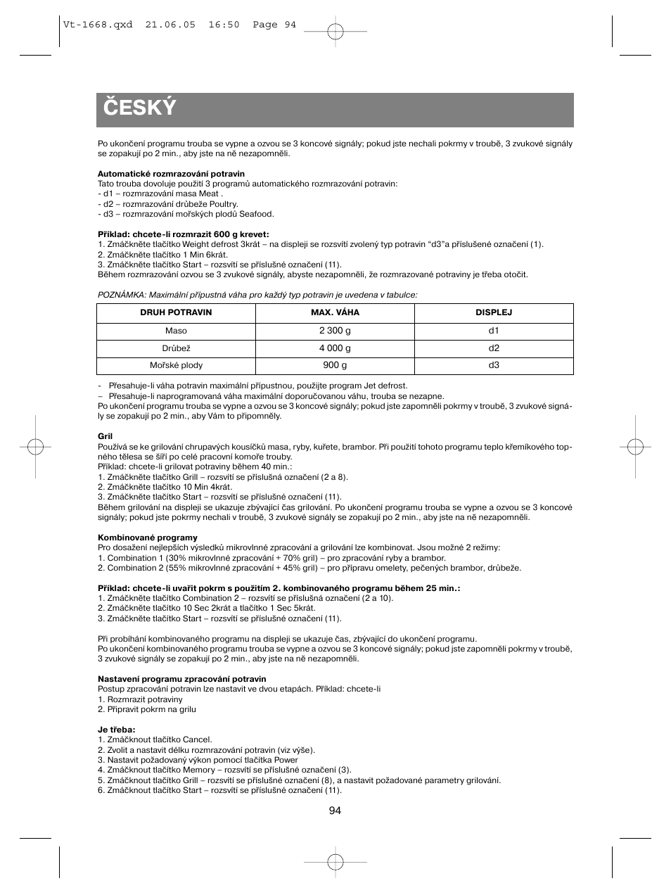 Český | Vitek VT-1668 User Manual | Page 94 / 122