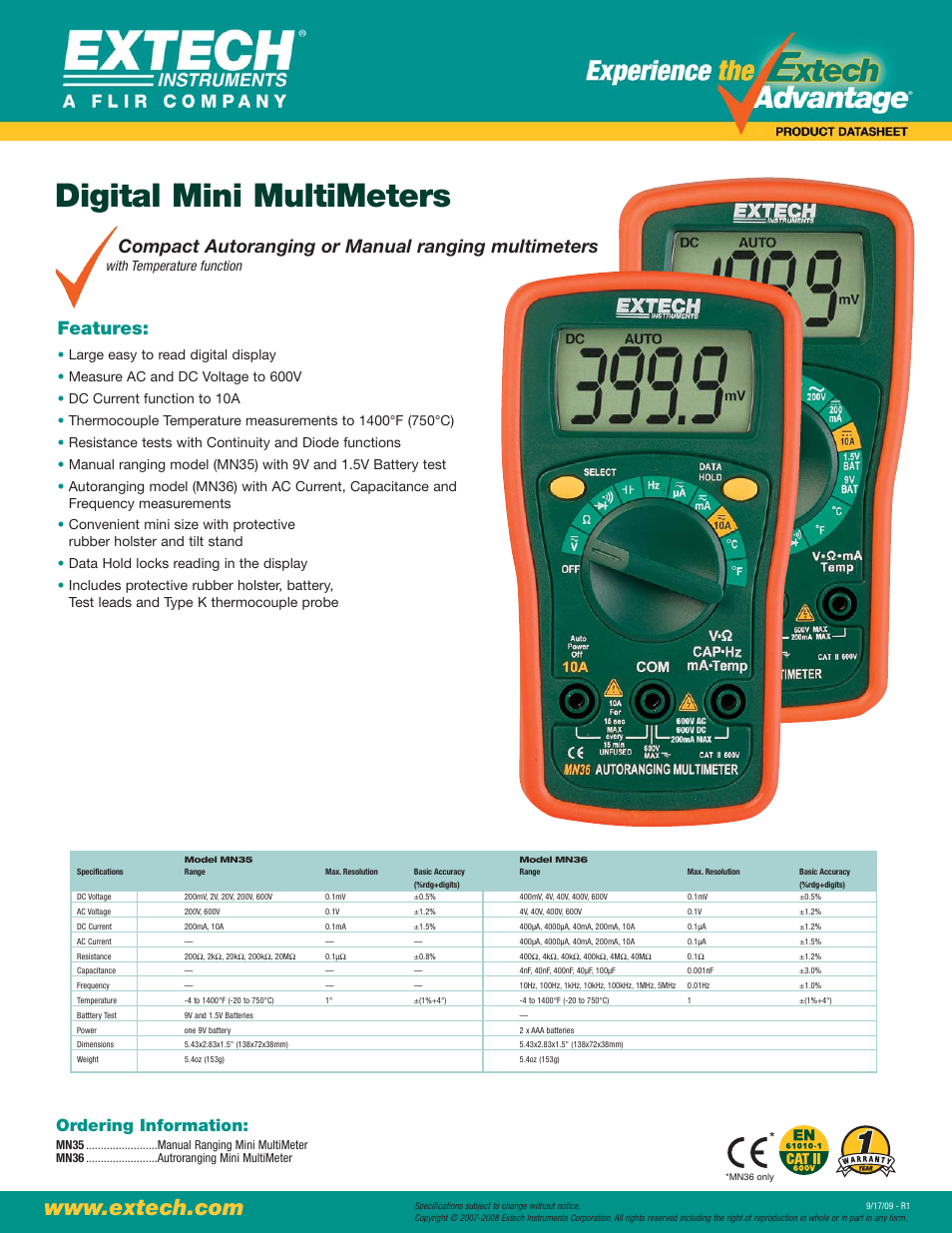 PASCO SE-8829 Student Multimeter User Manual | 1 page