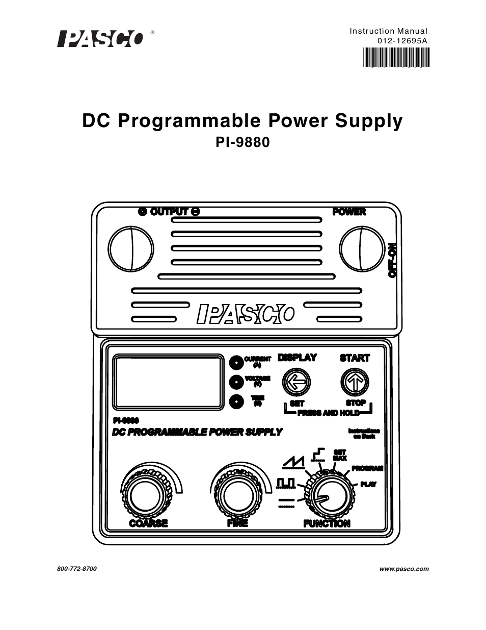 PASCO PI-9880 Power Supply User Manual | 38 pages