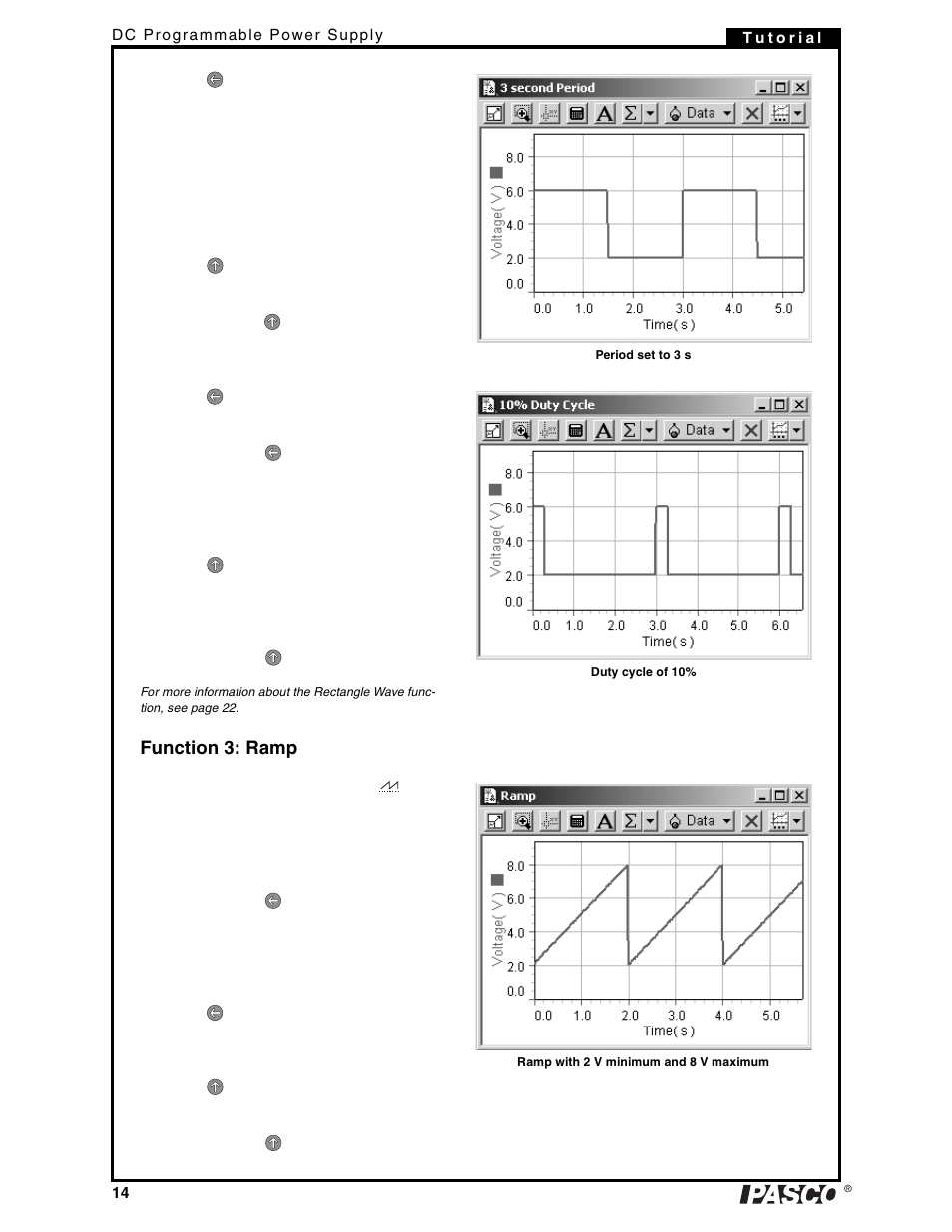 Function 3: ramp | PASCO PI-9880 Power Supply User Manual | Page 14 / 38