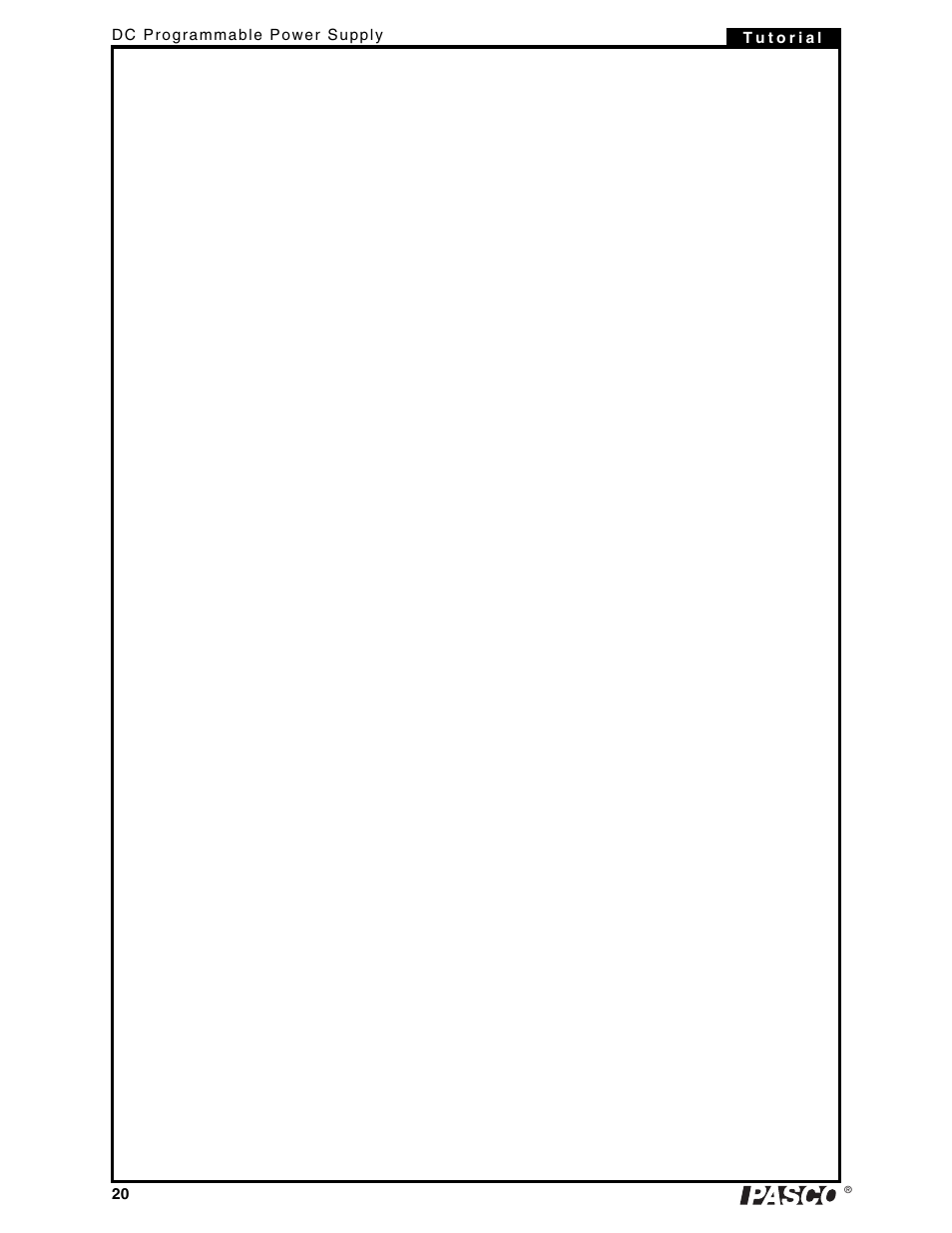 PASCO PI-9880 Power Supply User Manual | Page 20 / 38