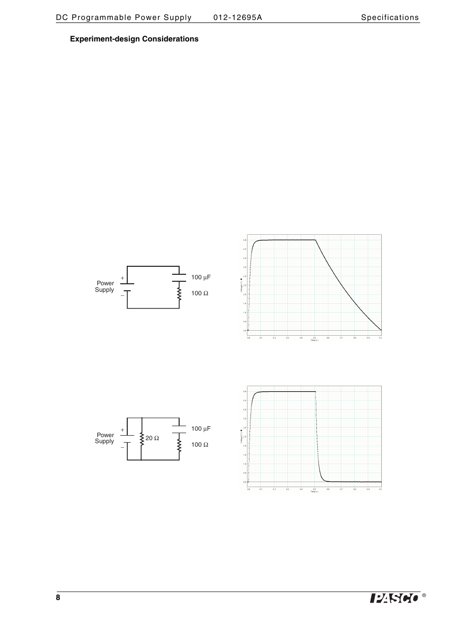 PASCO PI-9880 Power Supply User Manual | Page 8 / 38