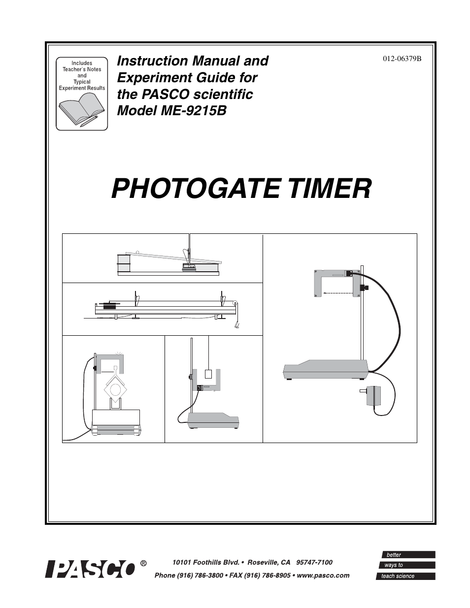 PASCO ME-9215B Photogate Timer User Manual | 44 pages