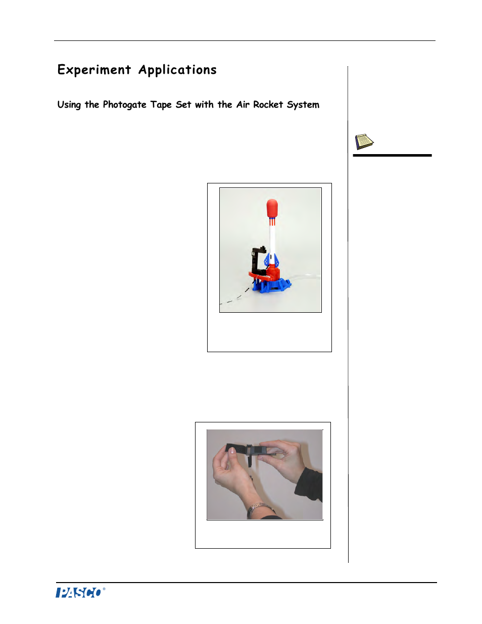 Experiment applications | PASCO ME-6664 Photogate Tape Set User Manual | Page 8 / 14