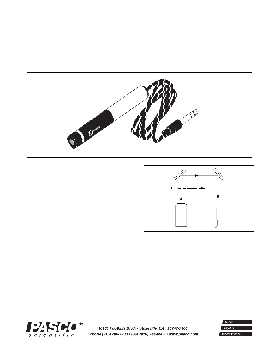 PASCO ME-9259A Laser Switch User Manual | 2 pages