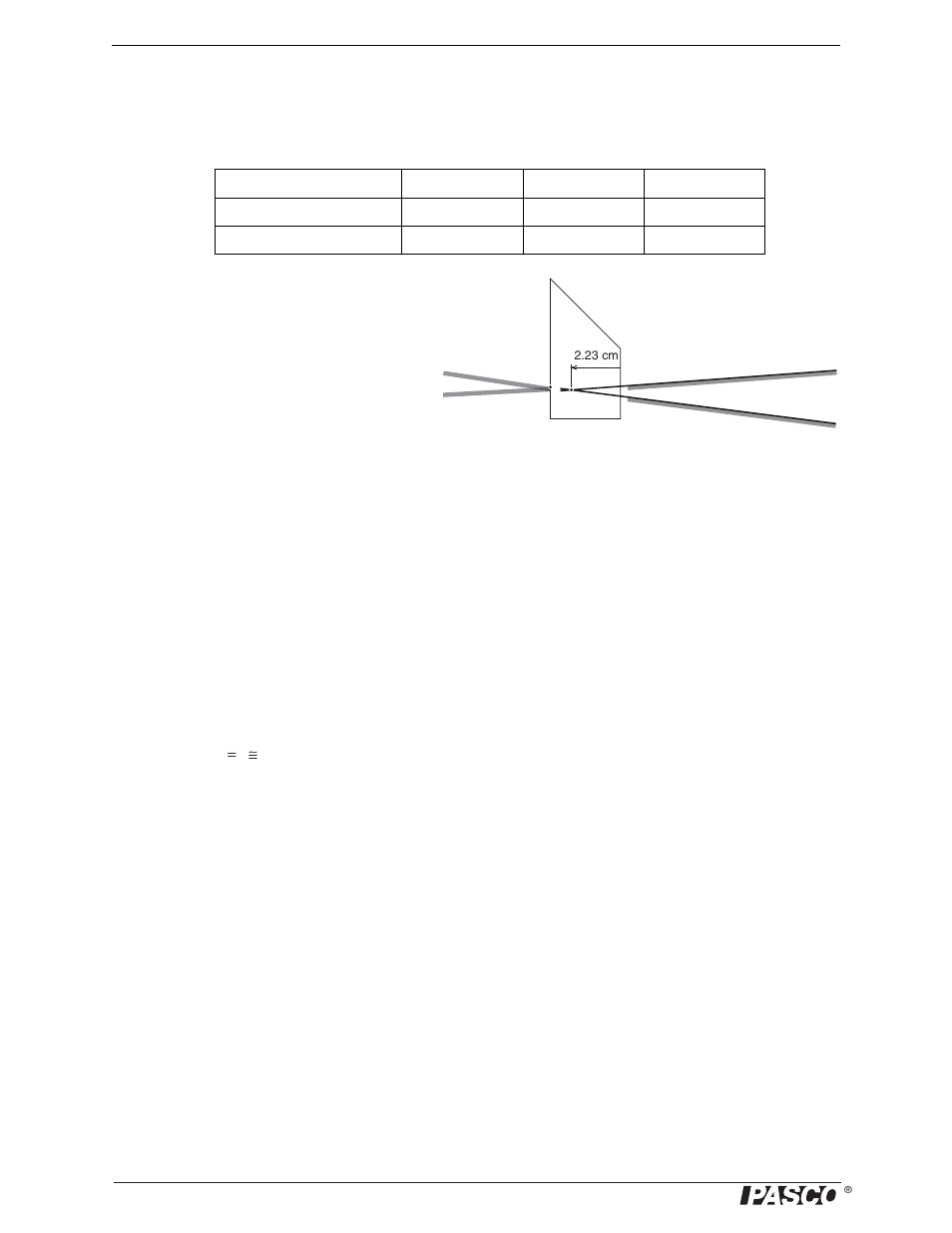 Experiment 9: apparent depth | PASCO OS-8459 Beginning Optics System User Manual | Page 46 / 51