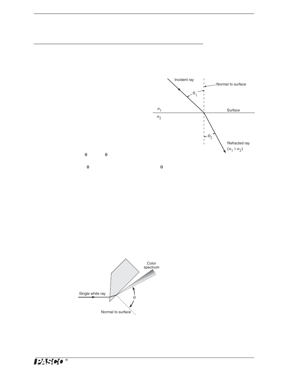 Experiment 2: prism, Purpose, Theory | Procedure | PASCO OS-8459 Beginning Optics System User Manual | Page 9 / 51