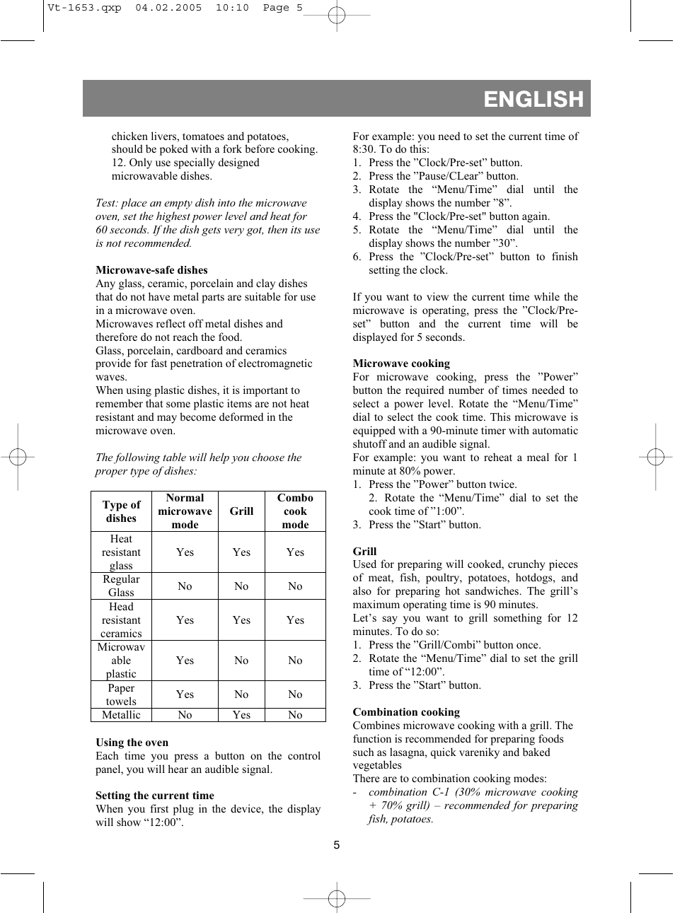 English | Vitek VT-1653 User Manual | Page 5 / 72