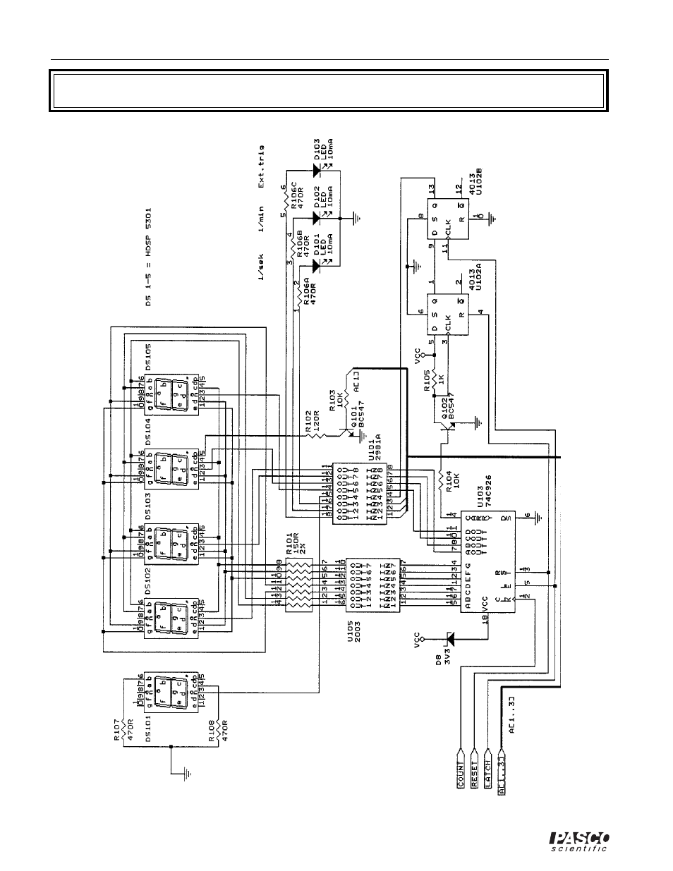 Schematic led | PASCO SF-9211 STROBOSCOPE User Manual | Page 12 / 14