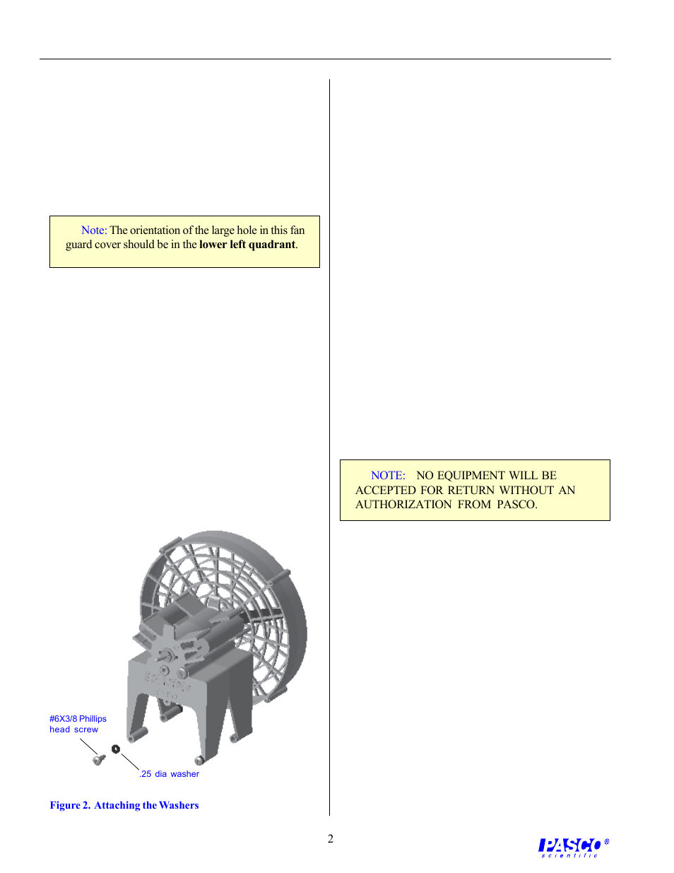 PASCO ME-9869 Fan Accessory Guard (5 pack) User Manual | Page 2 / 2