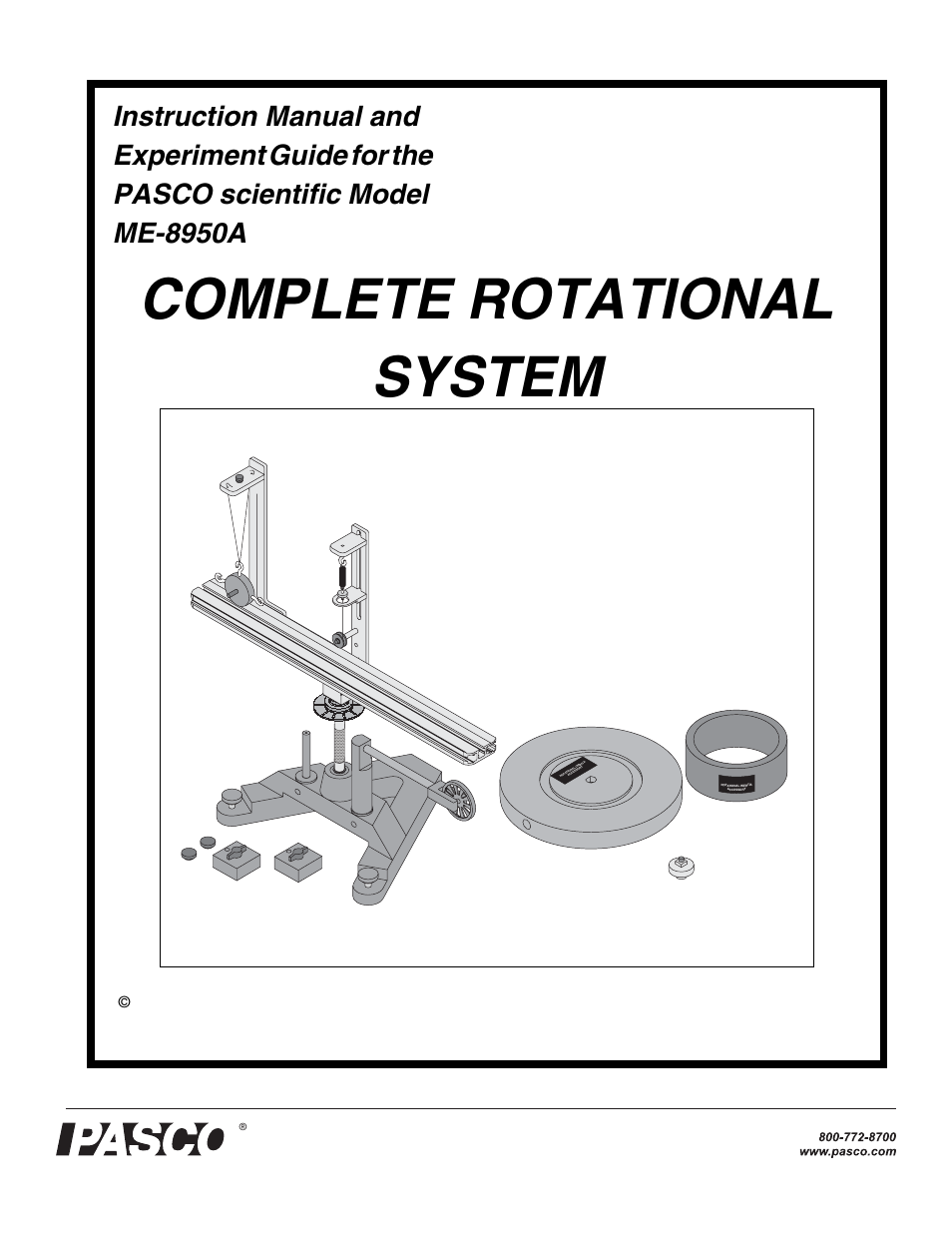 PASCO ME-8950A COMPLETE ROTATIONAL SYSTEM User Manual | 49 pages