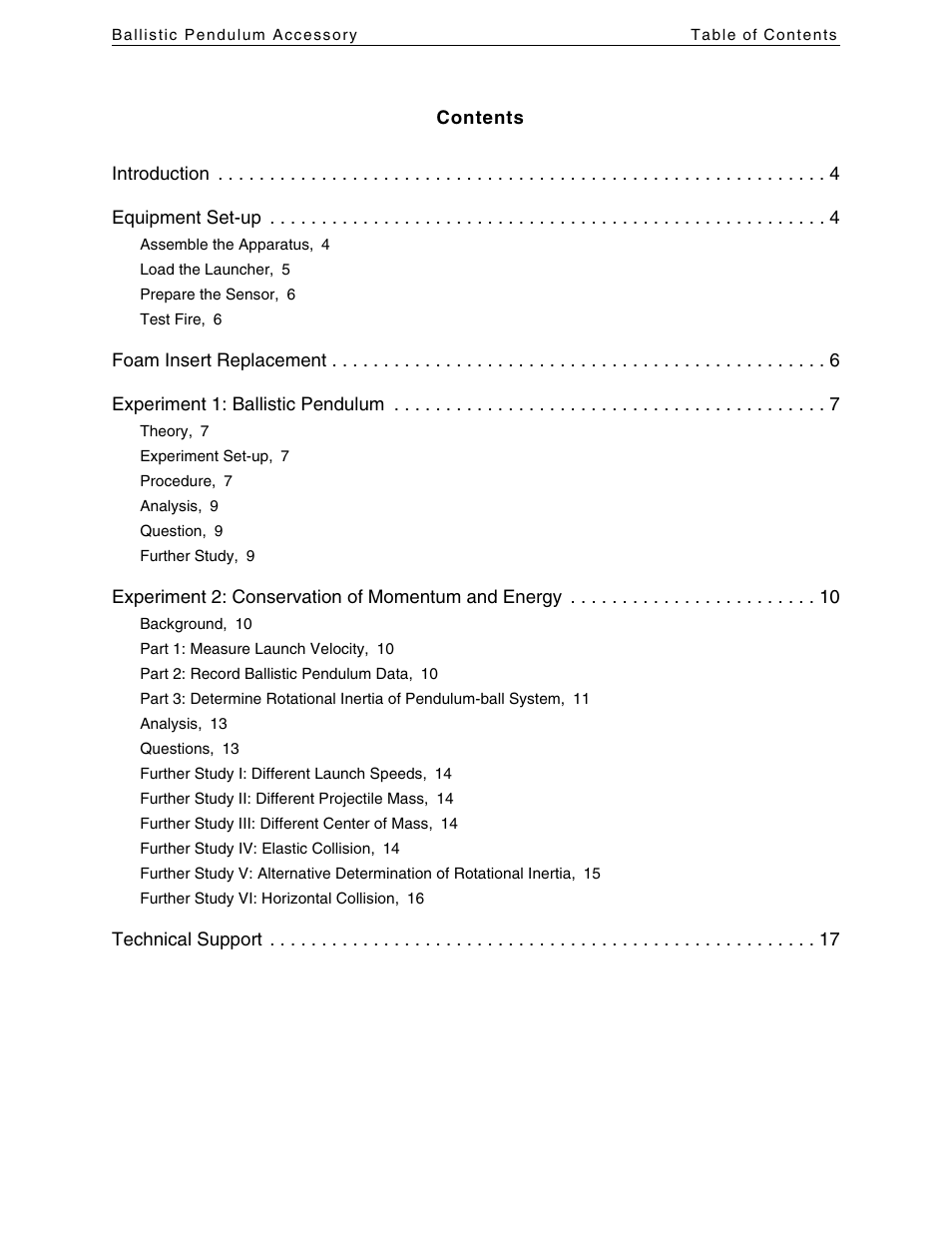 PASCO ME-9892 Ballistic Pendulum Accessory User Manual | Page 2 / 17