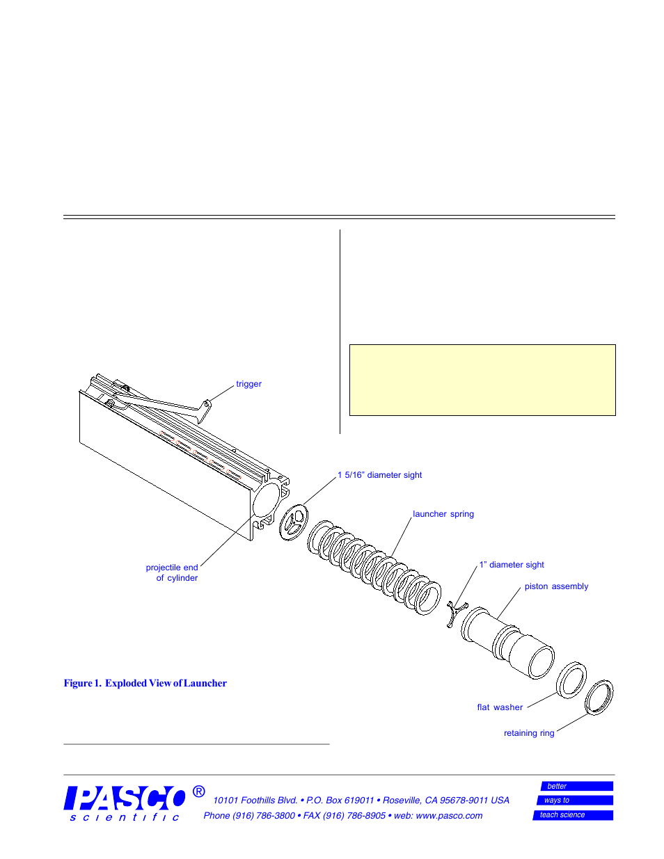 PASCO ME-9865 Launcher Sights User Manual | 4 pages