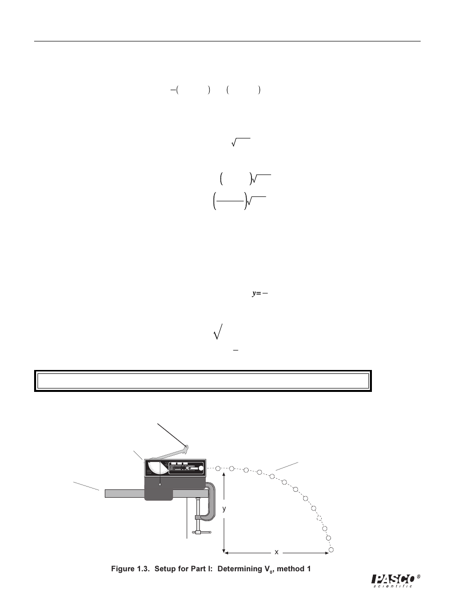 1 2 m, Setup, V = 2 gh | 2 gh x = v, T1 2 gt | PASCO ME-6814 Mini Catcher Accessory User Manual | Page 8 / 16