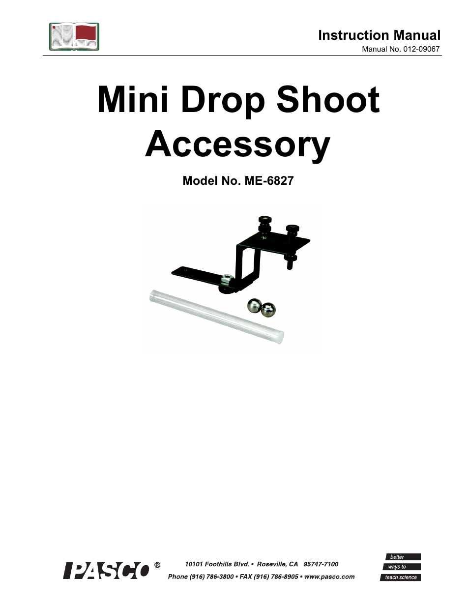 PASCO ME-6827 Mini Drop Shoot Accessory User Manual | 6 pages