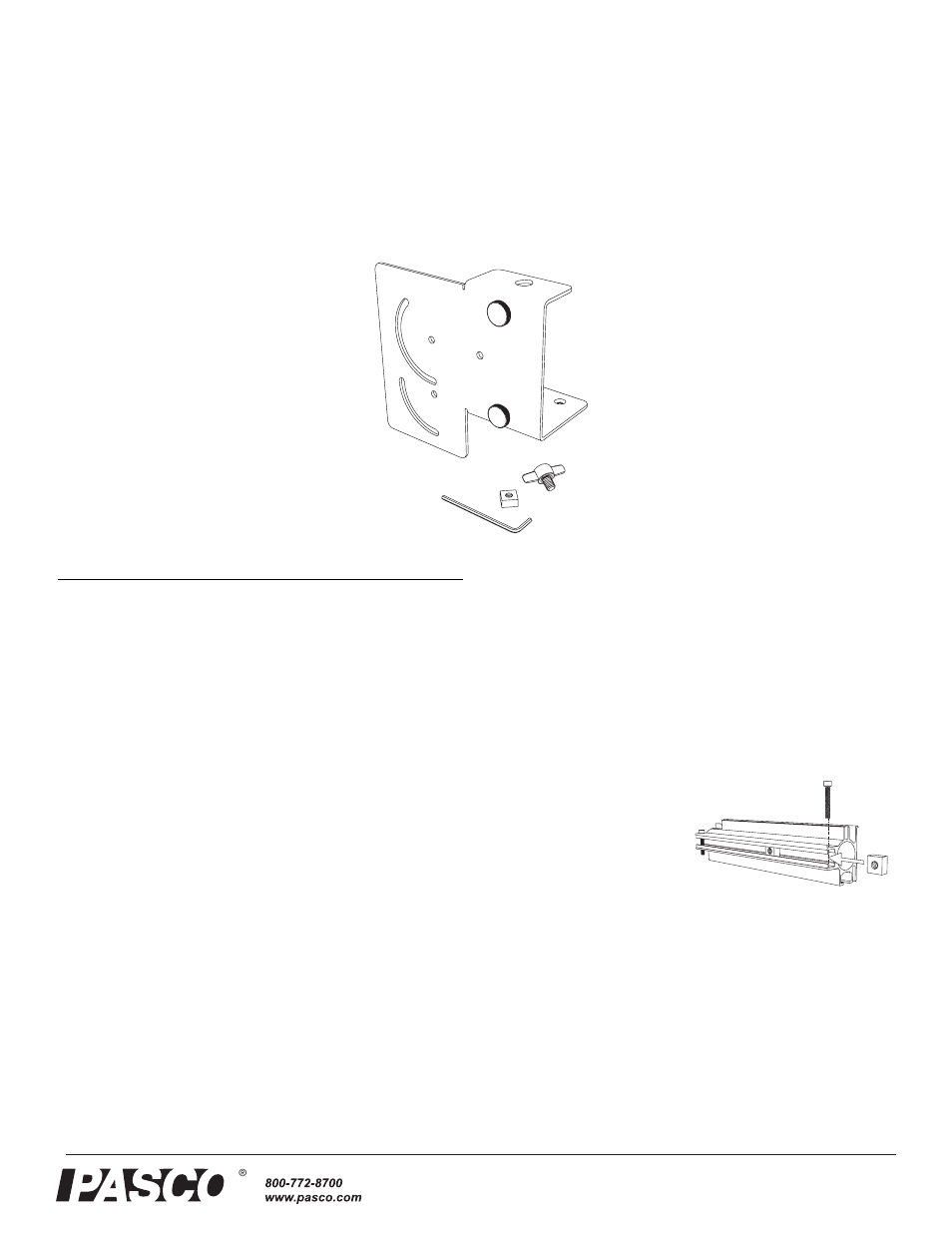 PASCO ME-6836 Mini Launcher Bracket Kit User Manual | 2 pages
