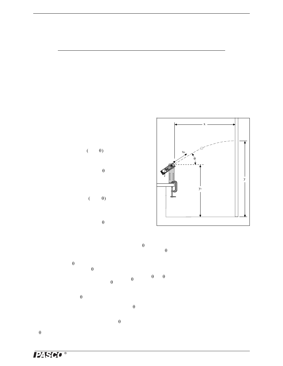 Exp. 7: vary the angle to maximize the height, Purpose, Theory | PASCO ME-6800 Projectile Launcher (Short Range) User Manual | Page 35 / 50