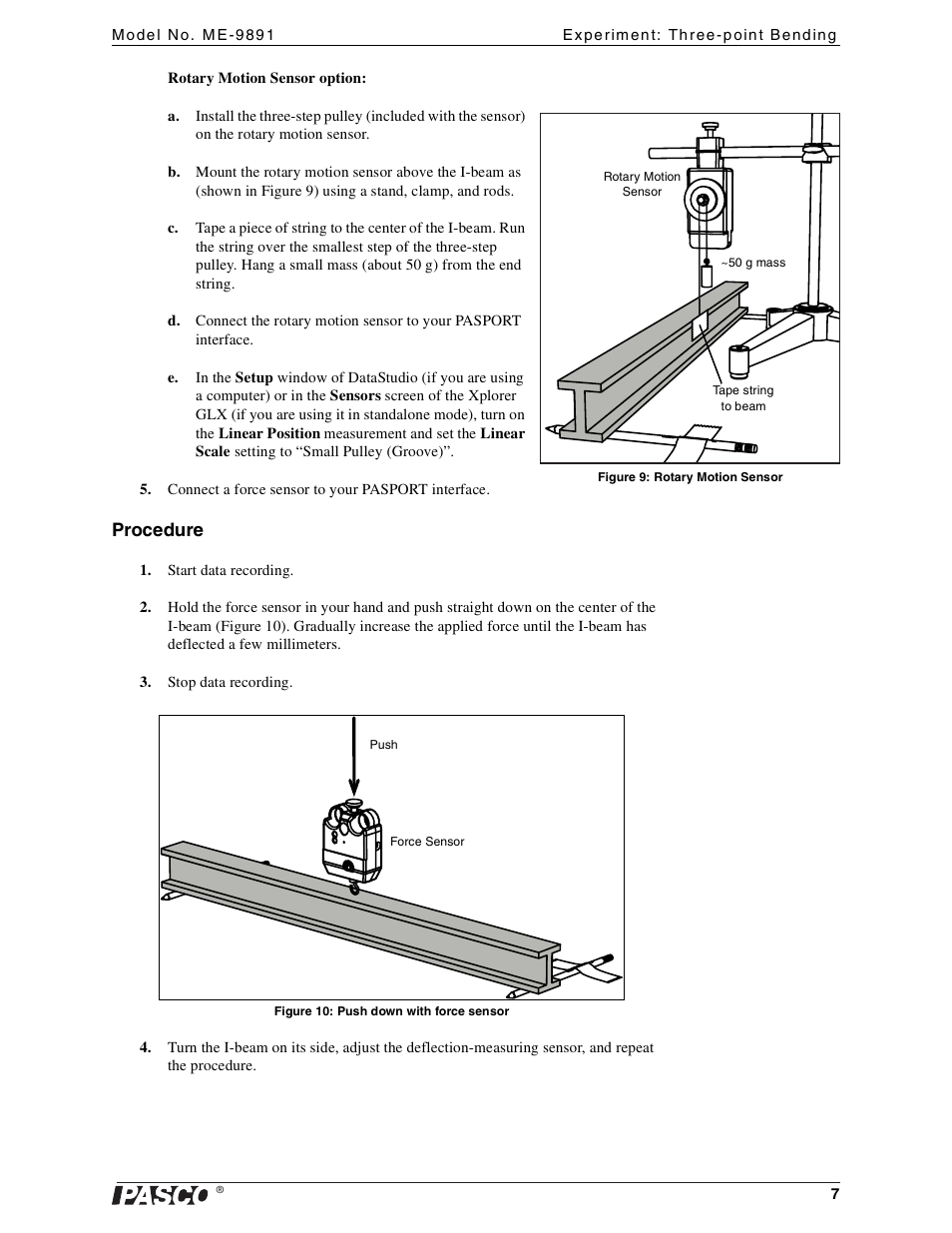 Procedure | PASCO ME-9891 Flexible I-beam User Manual | Page 7 / 10