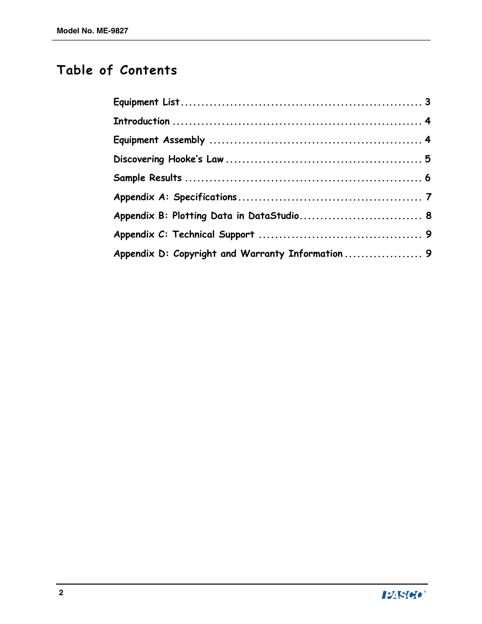 PASCO ME-9827 Hooke’s Law Set User Manual | Page 3 / 10