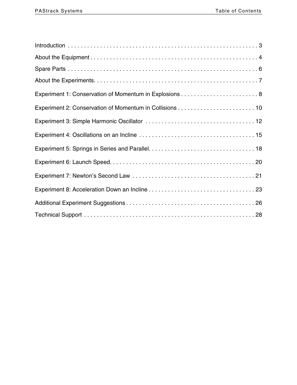 PASCO ME-6962 PAStrack Systems User Manual | Page 2 / 28