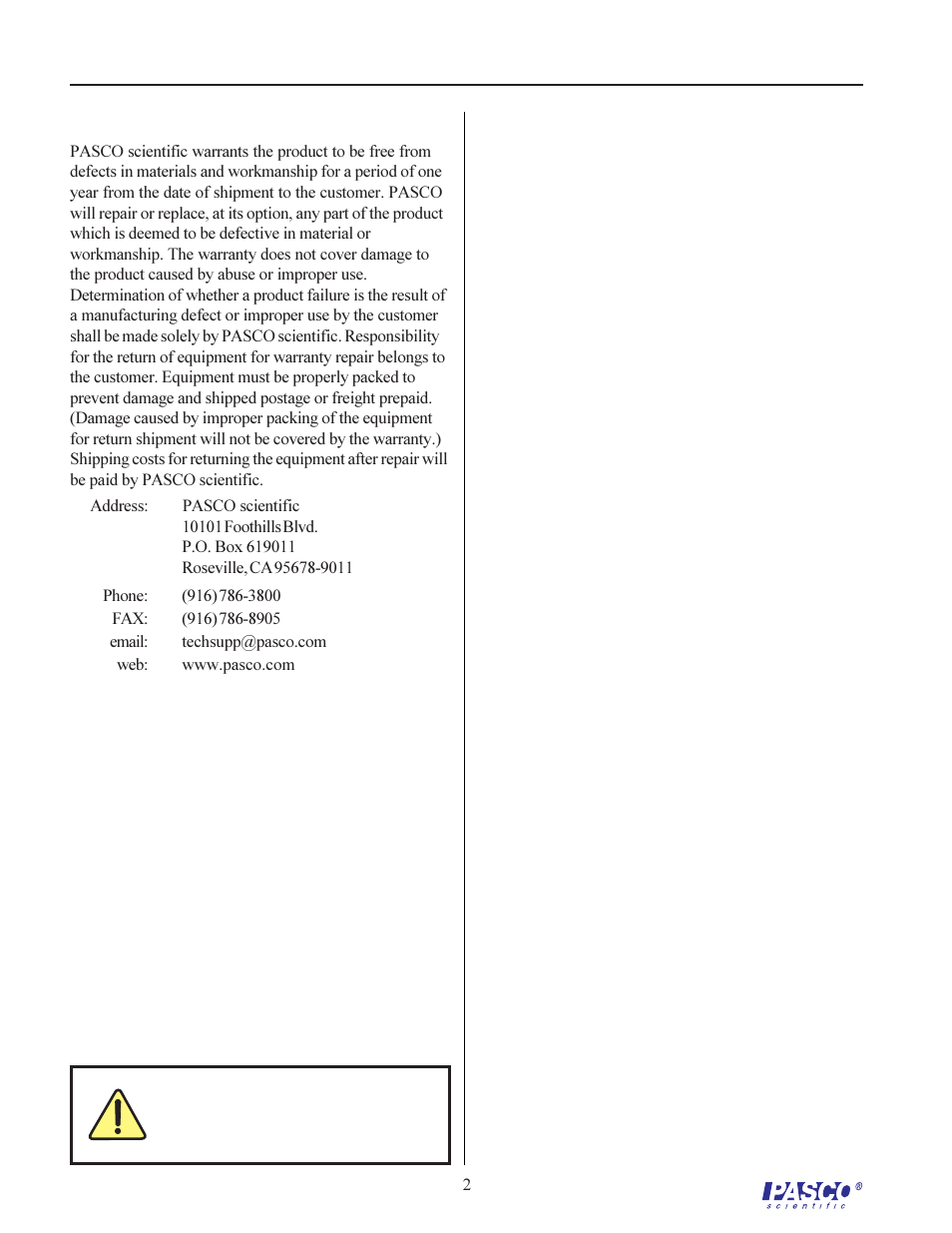 PASCO ME-8966 ATMOSPHERIC PRESSURE DEMONSTRATOR User Manual | Page 2 / 2